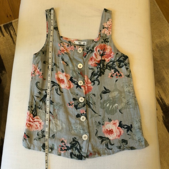 Mango - Ming Floral Button Front Tank Top - Size XS - Picture 2 of 6